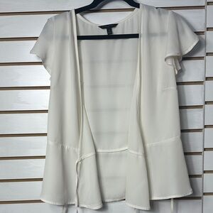 Banana Republic Cream Open-Front Blouse